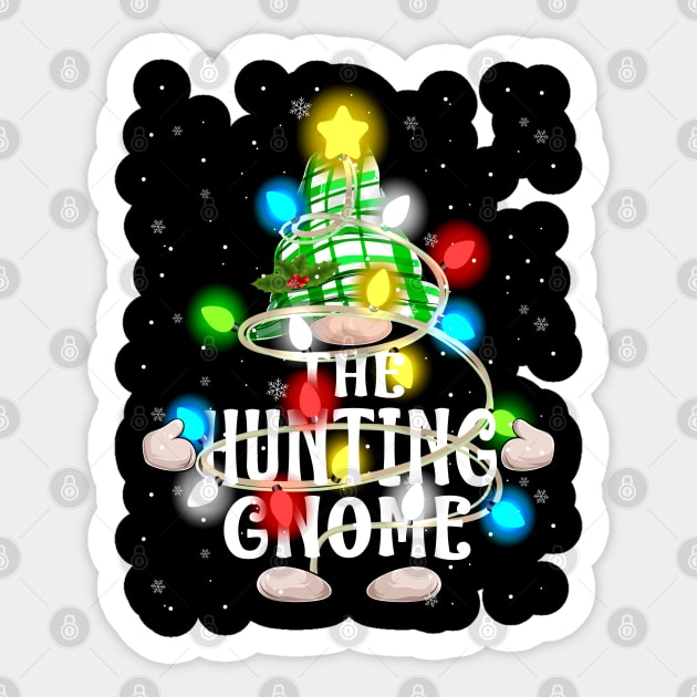 The Hunting Gnome Christmas Matching Family Shirt Sticker by intelus